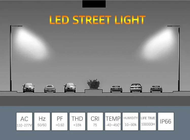 IP66 High Output Street Lighting SMD3030 LED Parking Lot Lamp 100W 150W 200W